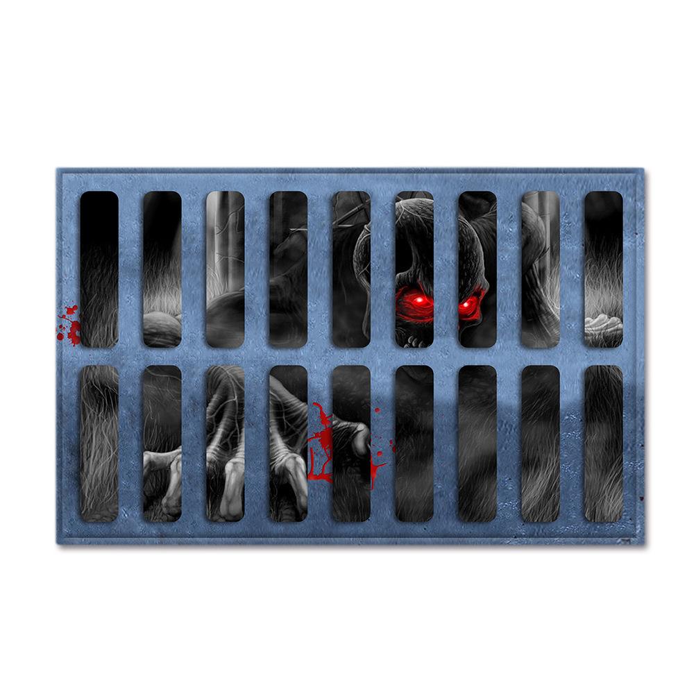 Hot Sale Halloween Series Manhole Clown 3D Thriller Grimace Non-Slip Floor Mat Bathroom Door Mat Factory