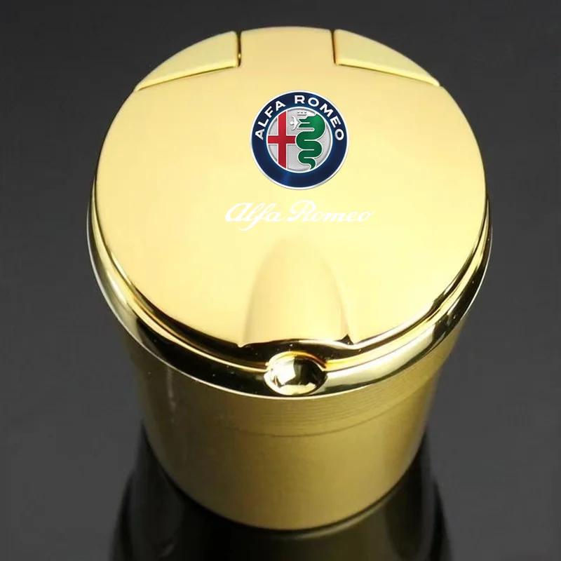 Car Ashtray with Lid Smell Proof Blue Led Portable Ashtray Cup For Alfa Romeo giulia stelvio giulietta 159 147 156 166 OBDCE1