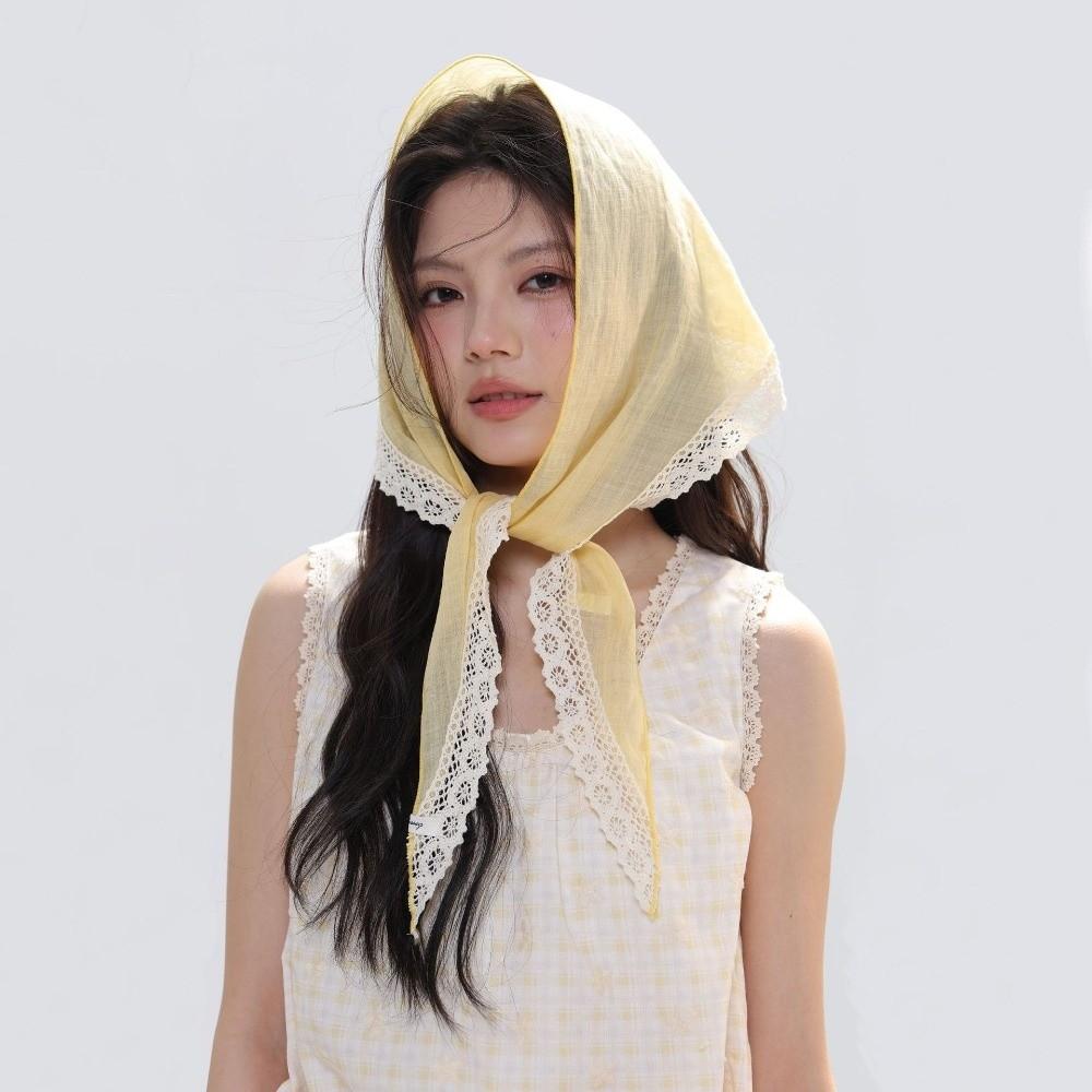 Solid Shawl Wrap Ramie Neckerchief New Headscarf  Hair Accessories