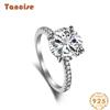 Tancise Women Classic 925 Sterling Silver  Zircon Ring Ladies Jewelry Wedding Promise Party Gift