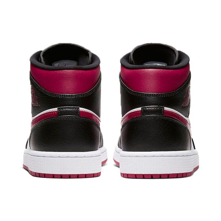Мужские кроссовки Air Jordan 1 Mid Noble Red Black White 554724-066