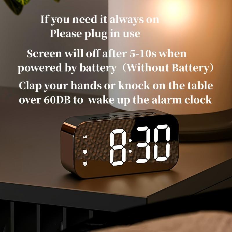 Голосовое управление Цифровой будильник Температура Двойной будильник Повтор Настольные часы 3 уровня Регулировка яркости 12/24H LED часы