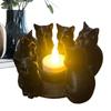 3D Печать Черный Кот Подсвечник Кот Круглый Подсвечник Украшение Животное Настольное Украшение Для Дома Офиса Гостиной