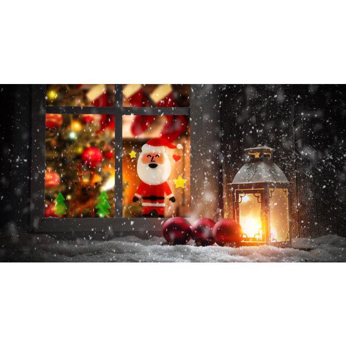 Новогоднее украшение на окно Гель-витраж Дед Мороз 13 штук