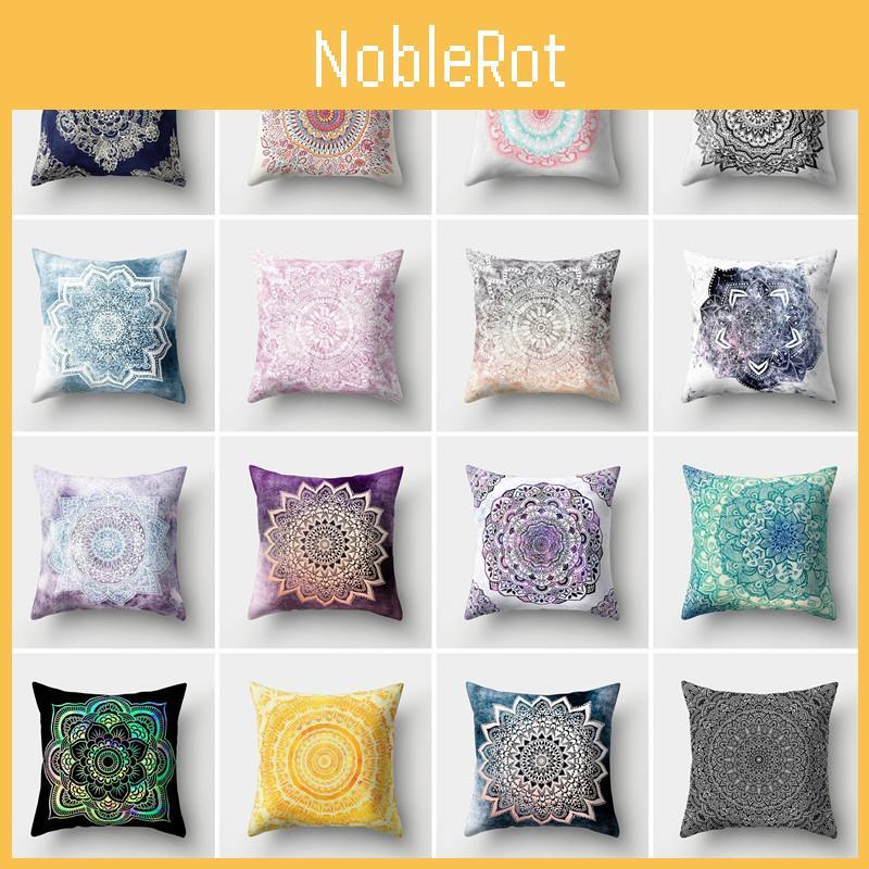 Elegant Boho Mandala Flower Square Cushion Cover For Stylish Home And Car Decoration