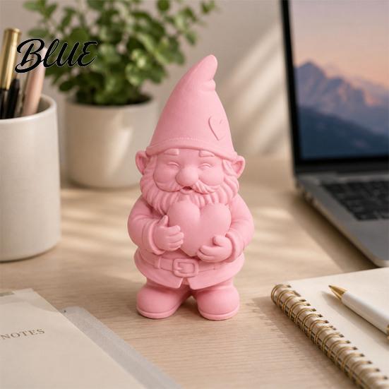 Пылезащитная Декорация 3D Печатная Статуэтка Садового Гнома с Сердцем, Милая Розовая Фигурка, Устойчивая к Погоде Внутренняя Украшение в Виде Сердца Любви и Уличная,