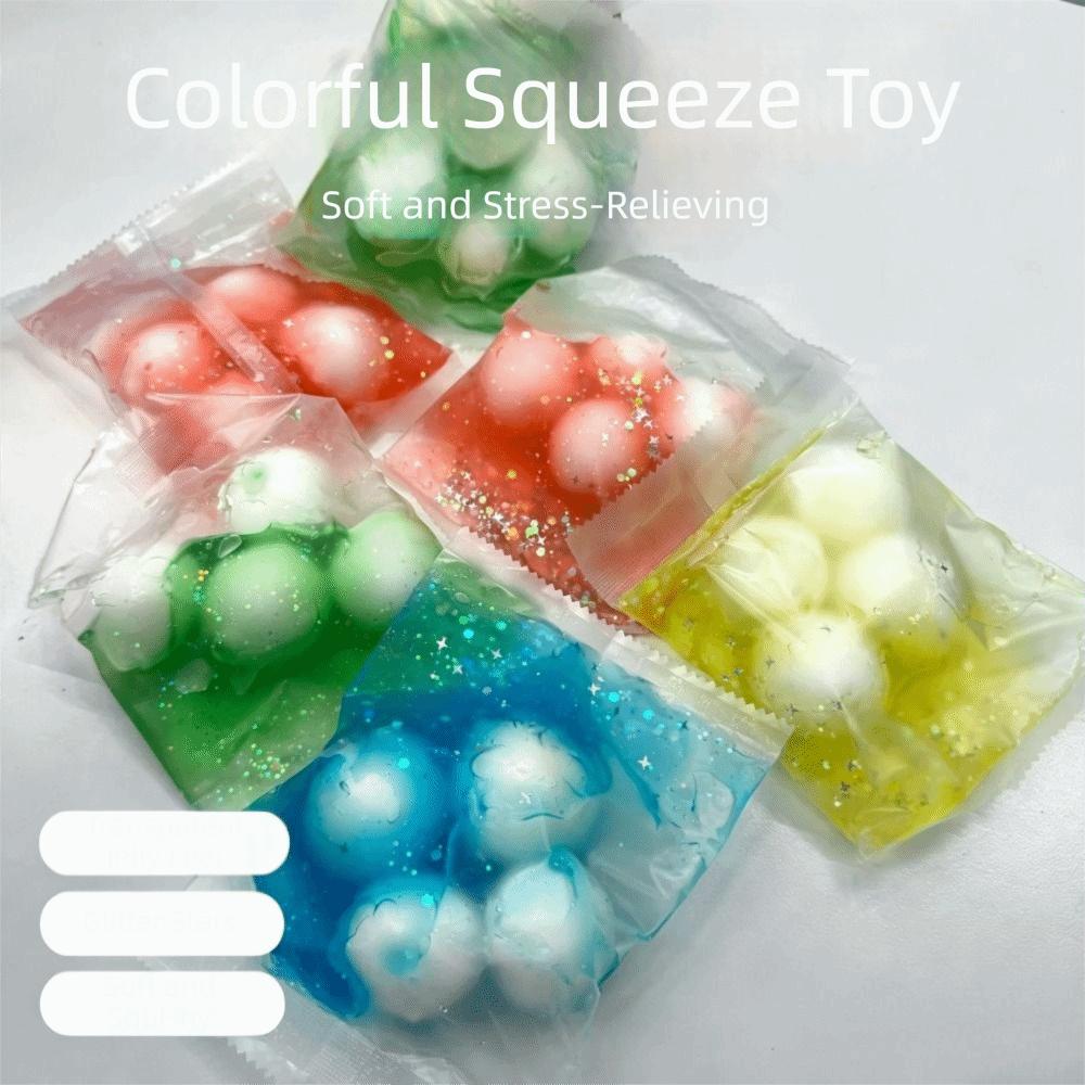 Handmade Sensory Dumpling Squishy 4 Balls Fidget Squeeze Bag Crispy Handmade Ball Desktop Gift