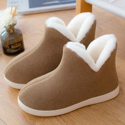 Теплая хлопковая обувь. Легкая домашняя обувь из утепленного флиса и меха. Теплые нескользящие хлопковые тапочки с высоким берцем. Зимние сапоги.