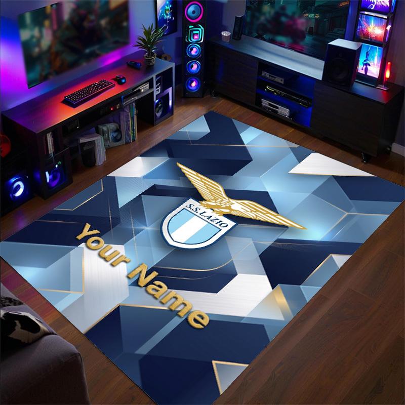 Crystal Velvet Rug Lazio FC Print Custom Name Text Floor Mat Home Decor