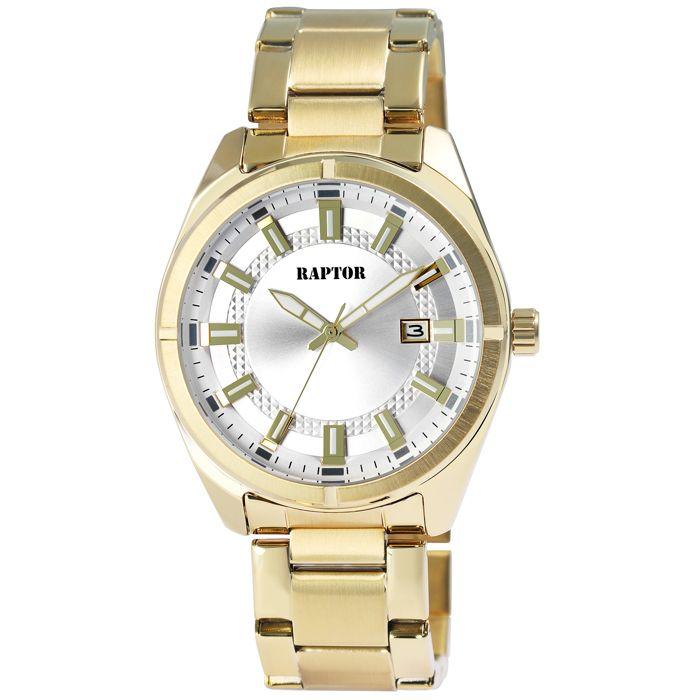 Montre bracelet homme - Nikolle - Doré acier inoxydable - Boîtier 44 mm - Quartz