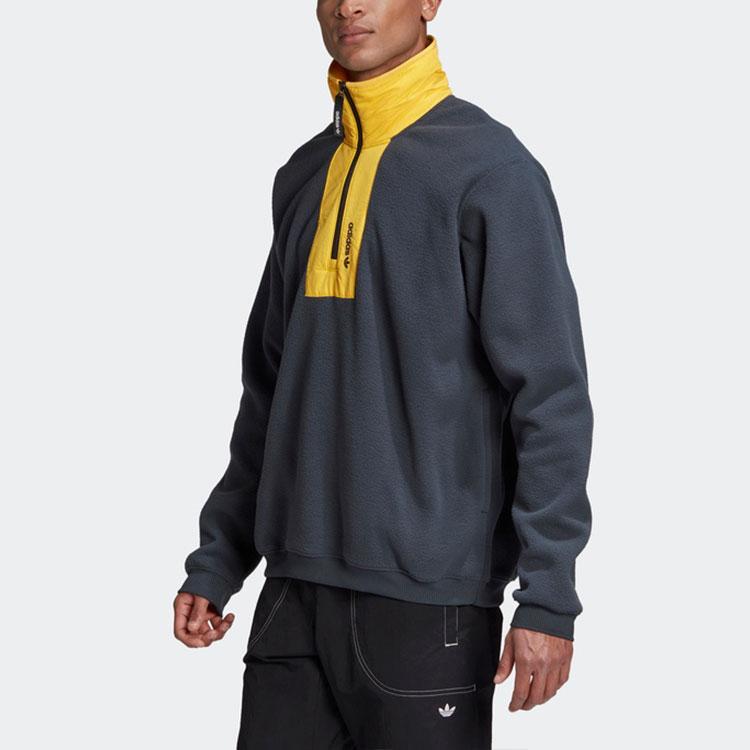 adidas Флисовый свитшот Originals Adv Block с молнией до половины, мужские топы, серый GD5600