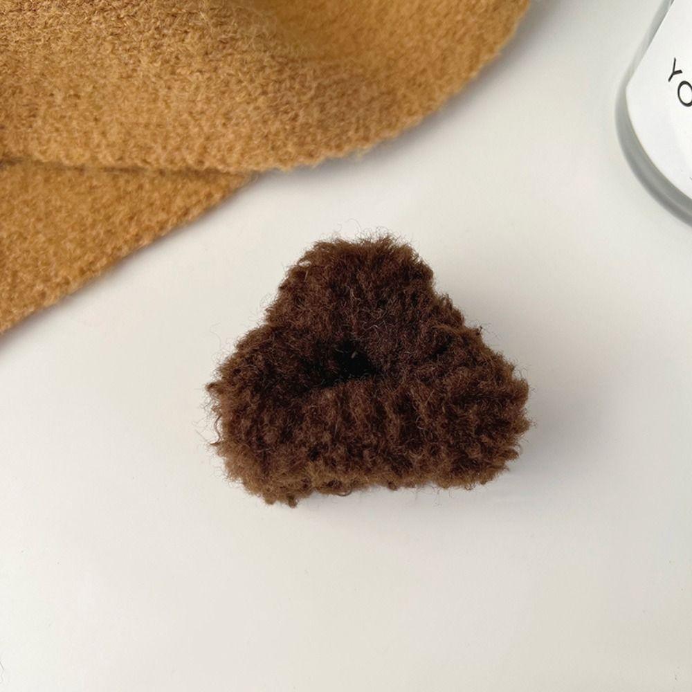 Hollow Plush Cat Ear Hair Clip Lambhair Mini Cat Ear Hairgrip Sweet Small Bear Ear Hair Claw Daily