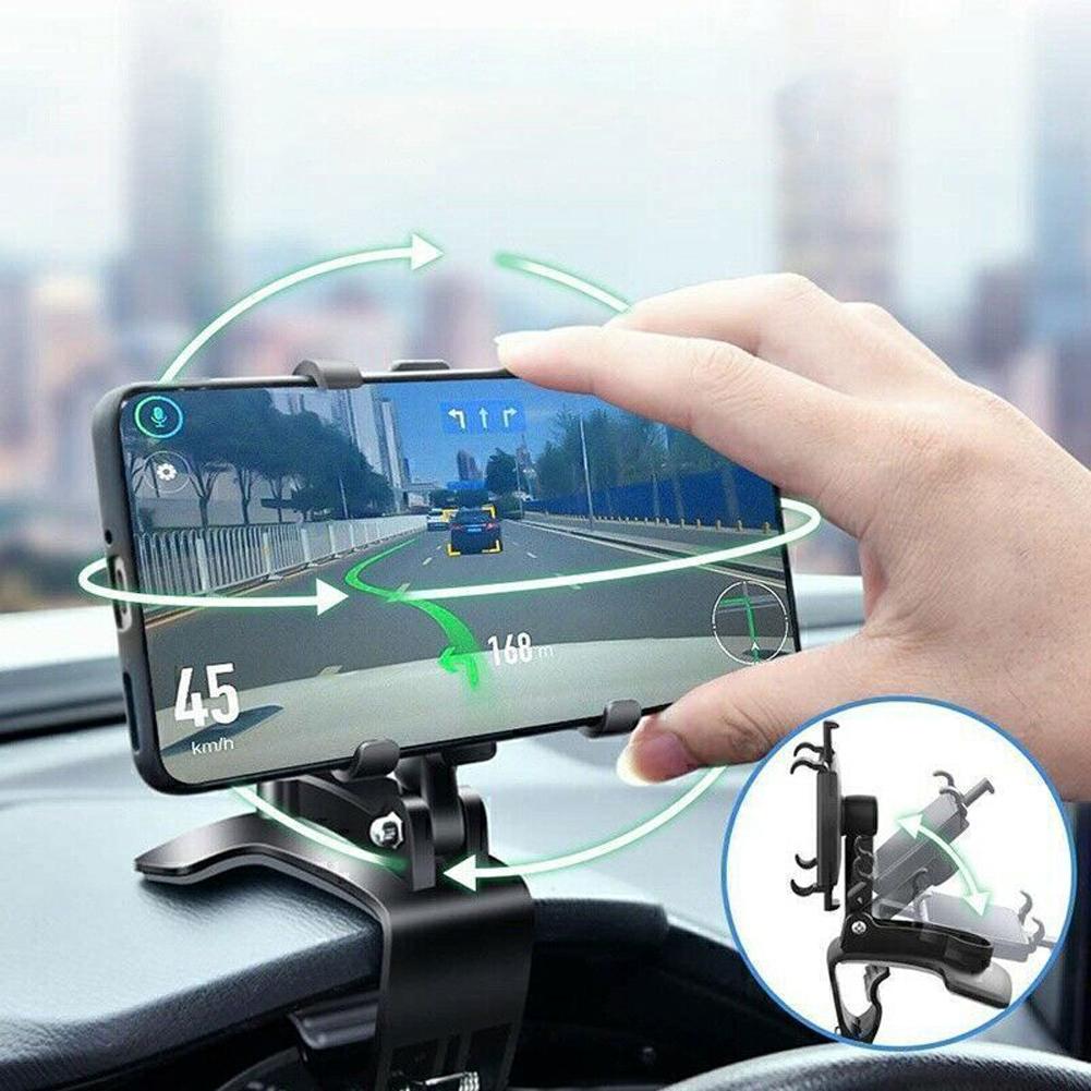 Подставка для приборной панели автомобиля с вращением на 360 градусов, автоматический держатель для мобильного телефона, складной кронштейн для зеркала заднего вида, навигационный кронштейн