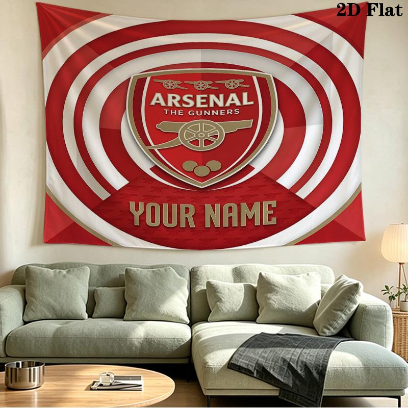 Custom Name Arsenal Printed Tapestry – Wall Hanging for Bedrooms, Dorms, and Home Decor