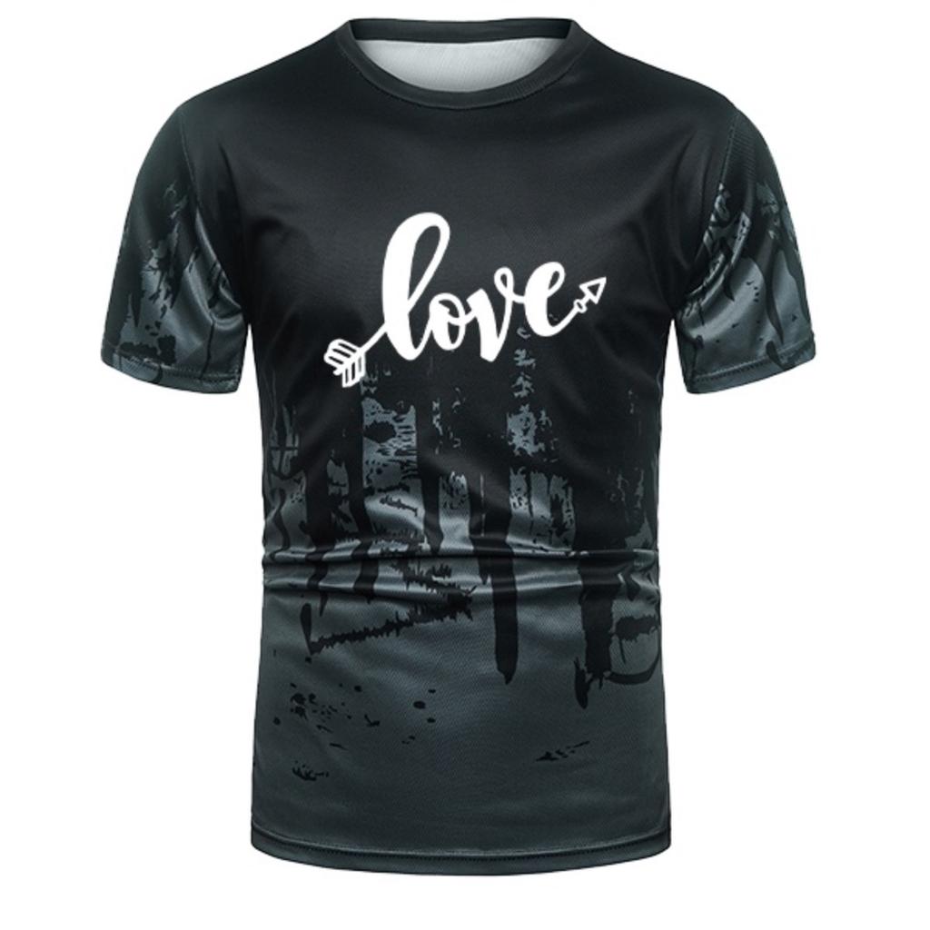 2021 Men's Love Printed Cool T-Shirt New Summer Fashion 3D T-shirts Casual Short-Sleeved Leisure Tops(4 Colors) S-4XL