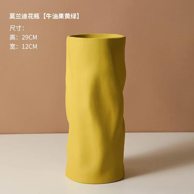 Nordic Light Luxury Керамическая ваза Украшение для дома Украшения для дома Ремесла Гостиная Сухоцветы Цветочная композиция Аксессуары