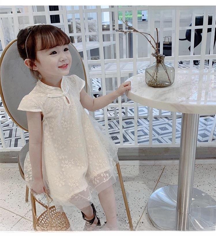 Летнее облегающее платье-ципао для девочек в стиле ретро с юбкой в китайском стиле