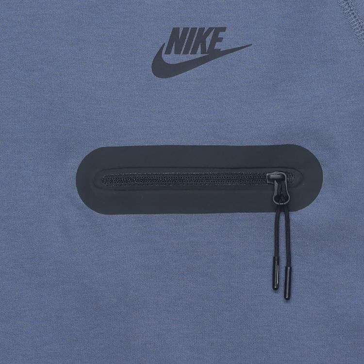 Nike Технический флис с буквенным логотипом, застежкой-молнией, декоративным круглым вырезом, повседневная толстовка для мужчин, толстовка Finn-Blue FD9881-491