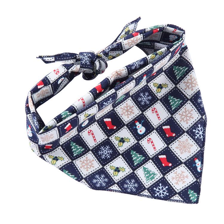 Cotton Pet Printed Triangle Bandana Striped Birthday Scarf for Large Dogs