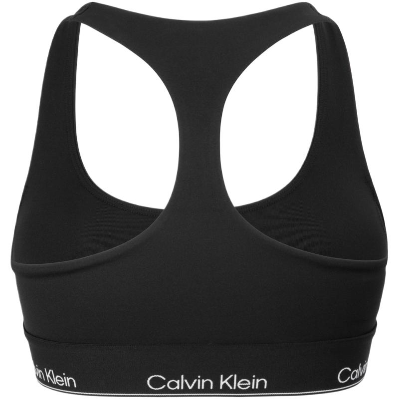 Calvin Klein Средняя поддержка съемная подкладка жаккардовый йога фитнес спортивный бюстгальтер женский спортивный бюстгальтер Space-Black 4WS4K192