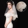 Bridal Veil Single Layer Lace Embroidered Headgear Long Style Dress Matching Wedding Headpiece Photo Shoots Props