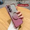 6D Plating Shockproof Magnetic Ring Glitter Phone Case For OPPO A40M A40 A60 4G A80 A3X A3 Pro 5G Realme 13 Pro Plus Soft Cover