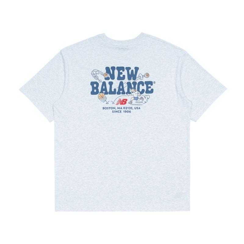 New Balance Uni Nb Boy BaskeTball LeTTering ShorT Sleeve T shirT Nbnef21543 16