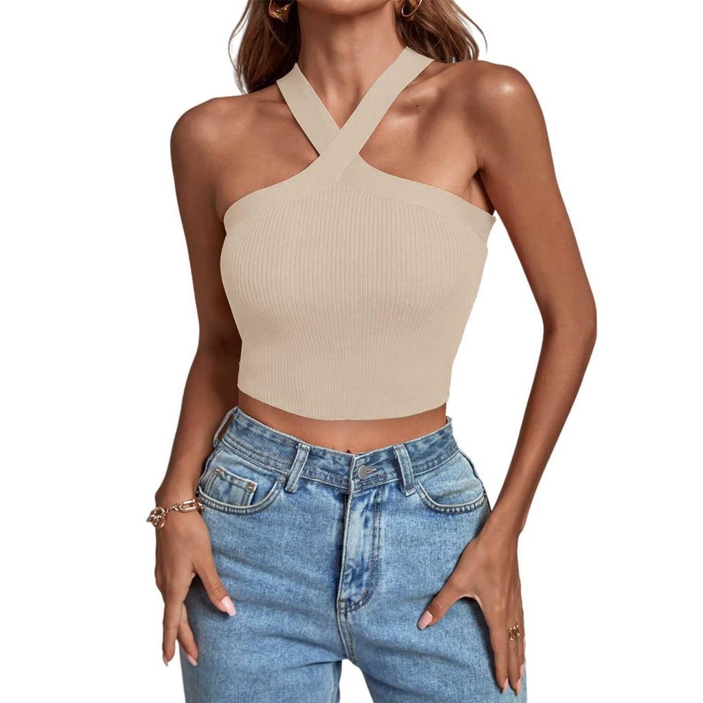 Women's Sexy Tight Strapless Cross Vest Top
