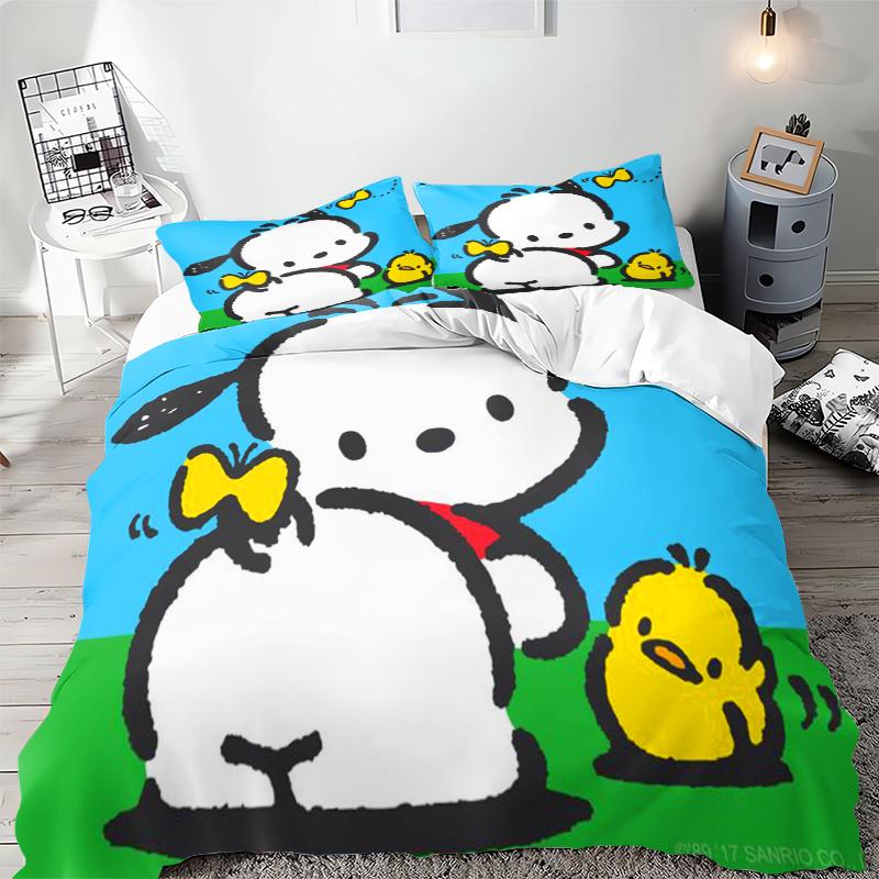 Постельное белье с 3D-принтом Pochacco, комплекты: одеяло, покрывало, пододеяльник, наволочки, 2-3 предмета, декор для детской и взрослой спальни