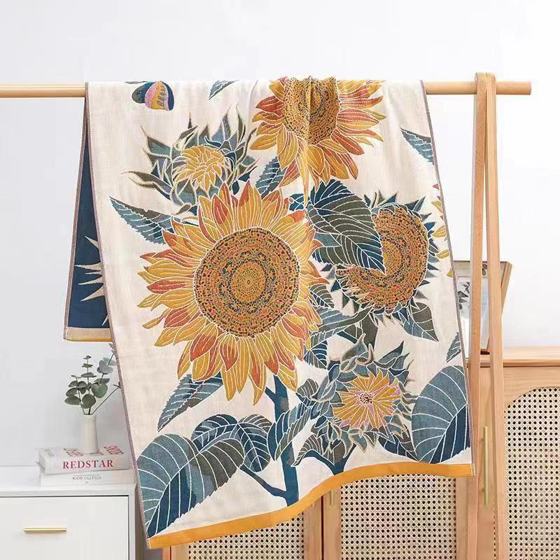 Home Beach Towel 80X160cm Bath Towel Pure Cotton Gauze Towel Men and Women Soft Quick-drying Bath Towel Large Towel Wrap