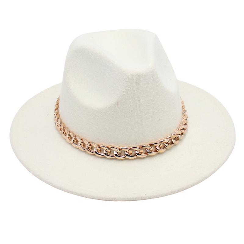 Шляпа-котелок с цепочкой, джазовая шляпа для мужчин и женщин, фетровая шляпа Джексона, сценическая твидовая шляпа