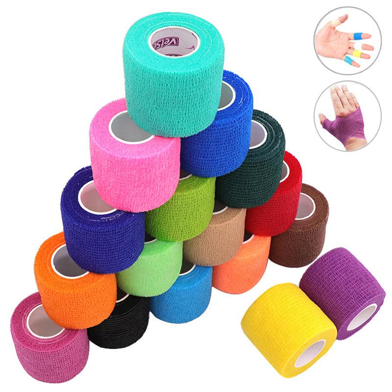 18 Colors Colorful Athletic Wrap Tape Self Adhesive Elastic Bandage Bands Sports Protector For Knee Finger Ankle Palm Pet 3