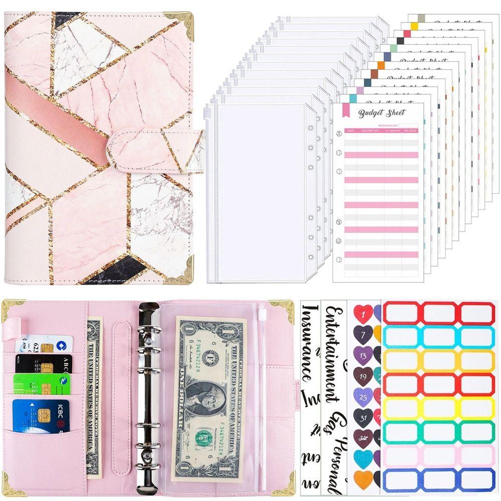 Pockets Cash Envelopes Bill Organizer Binder Notebook A6 Notebook Budget Binder Planner Binder