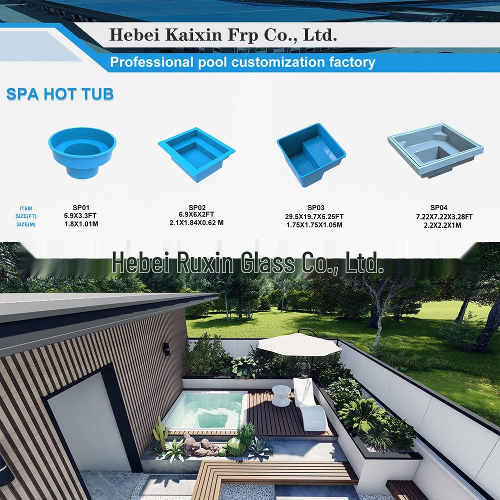 Термостатический Акриловый Бассейн - Квадратные/Круглые Варианты из Стекловолокна для Вилл и Домашнего Использования