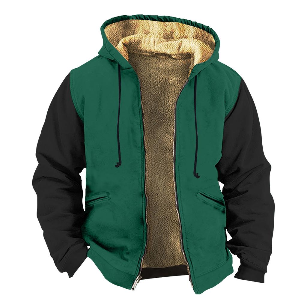 Men's Solid Color Jacket Men's Spring And Autumn Casual Trend Zipper Hooded Jacket