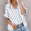 2025 Spring and Summer Casual Commuter Printed Striped Shirt Women's Comfortable and Versatile