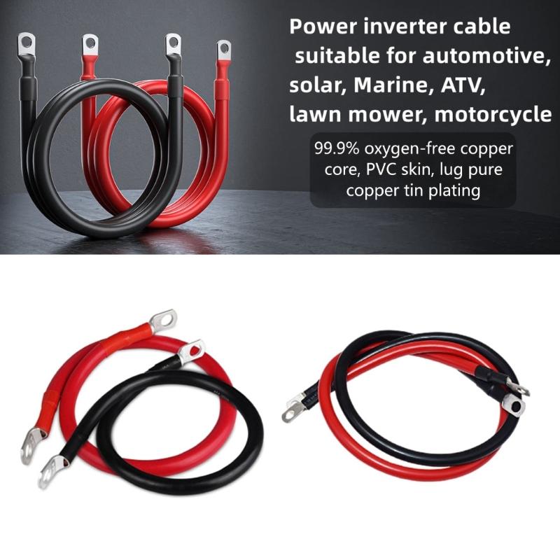 Шт. 5AWG красный + черный чистый медный инверторный кабель для аккумулятора, инверторные кабели для аккумулятора с наконечниками на обоих концах для автомобильных лодок
