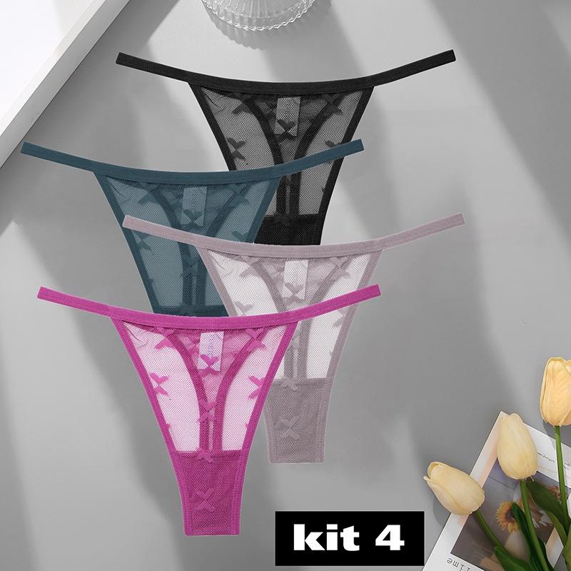 Комплект из 7 кружевных трусиков-стрингов, женские трусики-стринги с цветочным принтом, S-XL, женское нижнее белье для девочек, прозрачное нижнее белье