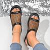 2025 Large Flat Back Strap Sandals for Women's Summer New Breathable Woven Fish Mouth Mesh Sandals Beach Shoes