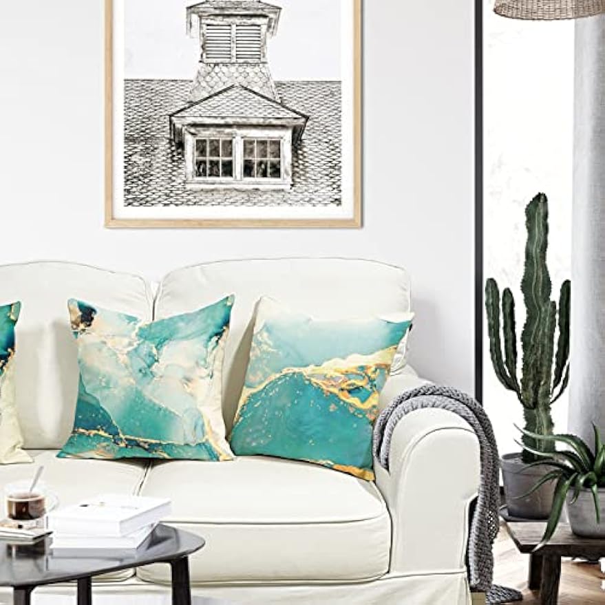 Azure Geometric Print Decorative Cushion Cover Home Decor Pillow Cover Living Room Sofa Decorative Cushion Cover