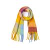 Autumn and Winter New Thickened Shawl Imitation Mohair Coarse Whiskers Colorful Plaid Scarf