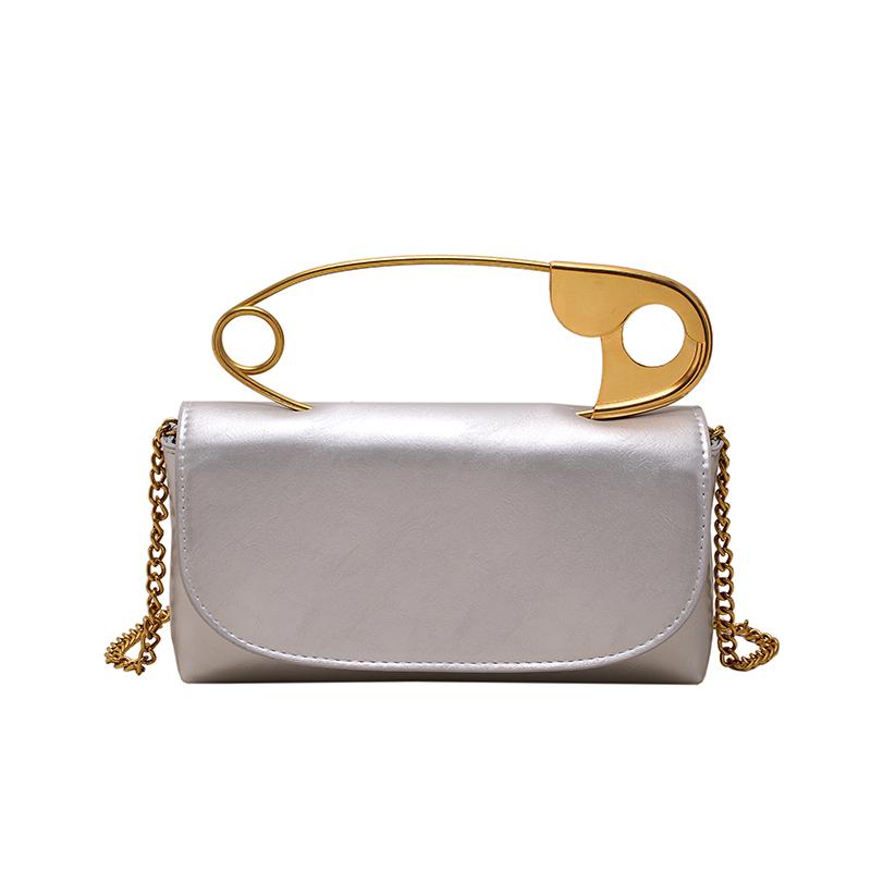 Woman Shoulder Bags Personality Pin Handbag High Quality PU Messenger Bag Fashion Chain Crossbody Bag Brand Female Dinner Bag