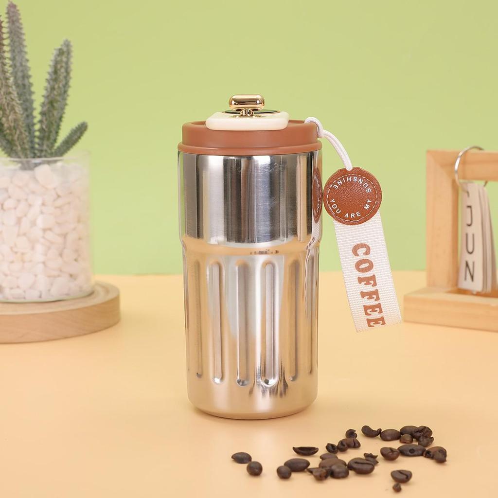 Кружка для кофе из нержавеющей стали 316 с изоляцией и умным дисплеем температуры, с портативной подъемной веревкой - Унисекс подарок для студентов и пар