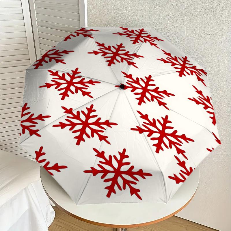 1PC snowflake winter Automatic Open/Close Umbrella Compact Folding Umbrella with 8-Rib Shaft lightweight esign, Highquality Fabric1171A