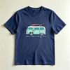 Camp More Worry Less Retro Surf Van Casual Graphic TShirt Beach Camping Lover Gift Tshirt Summer Vibe Adventure Casual Shirt