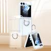 Ring Holder Ultra Thin PC Slim Matte Phone Cases for Samsung Galaxy Z Flip 6 5 4 3 ZFlip Z Flip5 Flip4 Transparent Luxury Cover