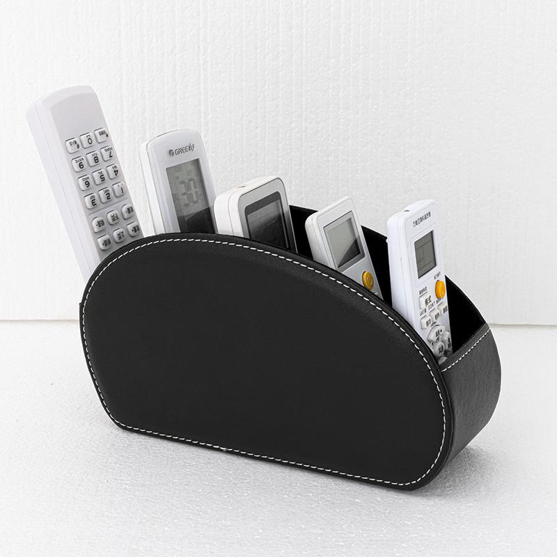 Remote Control Desktop Organizer Desktop Organizer PU Leather Cosmetic Five Compartments Organizer Box