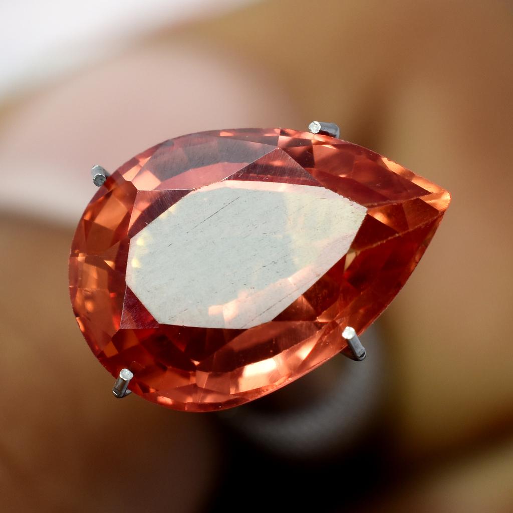 Natural Orange Sapphire Loose Gemstone 6.40 ct Ceylon Pear Unique September Birthday Birthstone