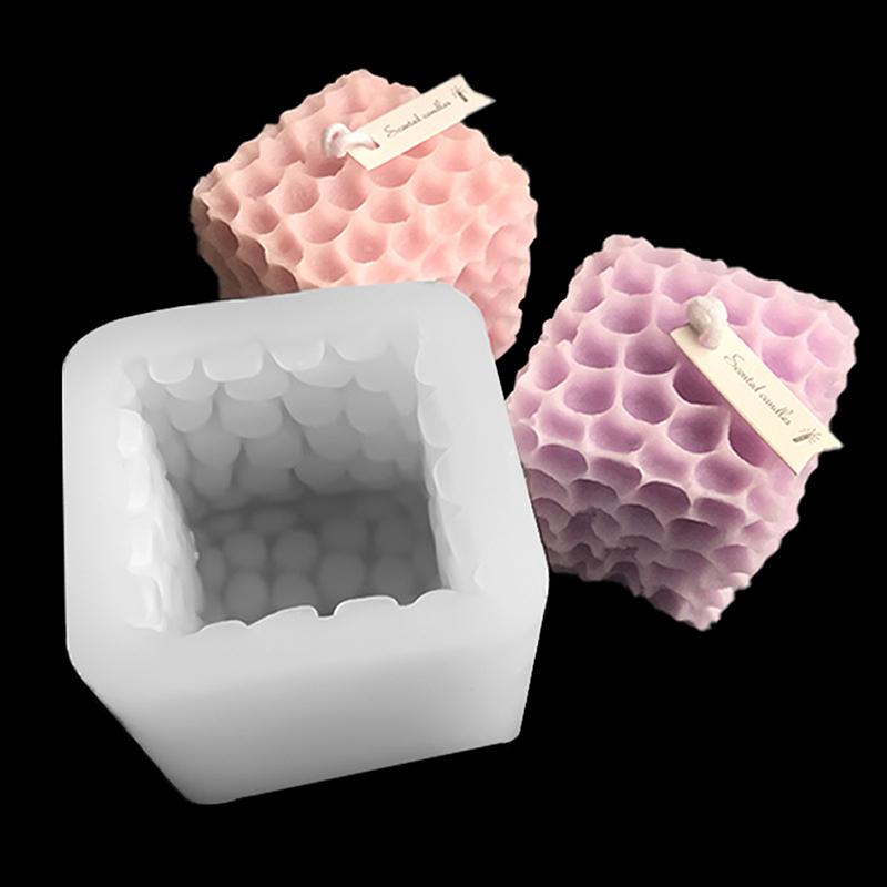 Geometry Honeycomb Candle Silicone Mold Square Beehive Soap Resin Plaster Mould Flower Cylinder Making Home Decor Gift