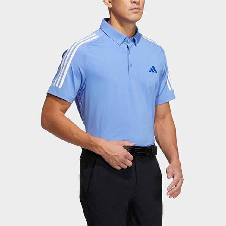 adidas Мужские рубашки-поло Синий воротник-поло Умеренный прямой крой HT6864